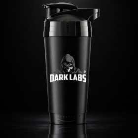 Dark Labs Premium Shaker 700 ml in matte black on a dark background